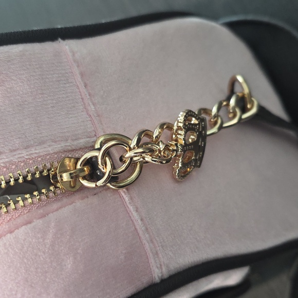 Juicy Couture Retro Chic Flamingo/Chocolate Velour Satchel - Picture 11 of 11